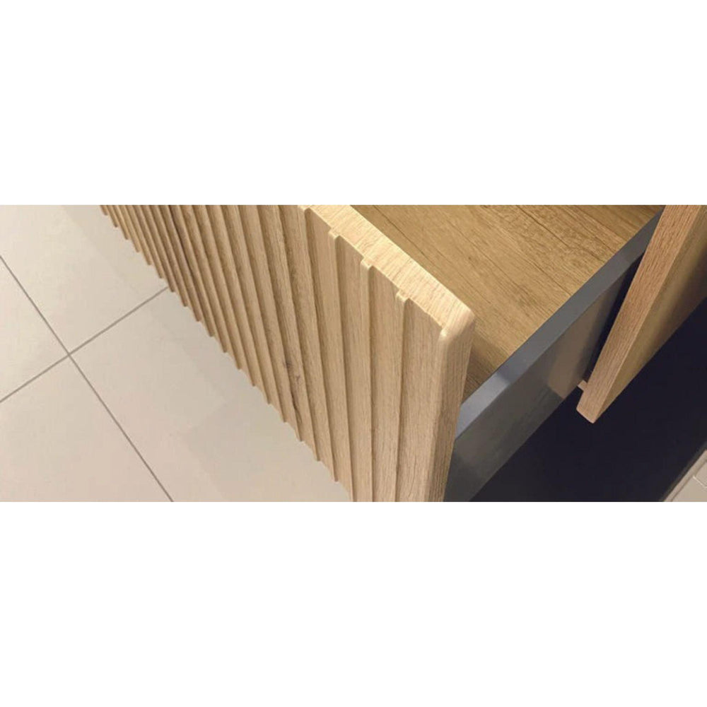 FIENZA ALINA SCANDI OAK FLUTED 900MM SINGLE BOWL WALL HUNG VANITY