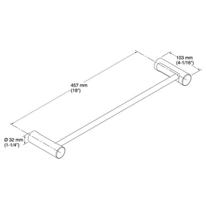 KOHLER JULY NON-HEATED SINGLE TOWEL RAIL MATTE BLACK 457MM