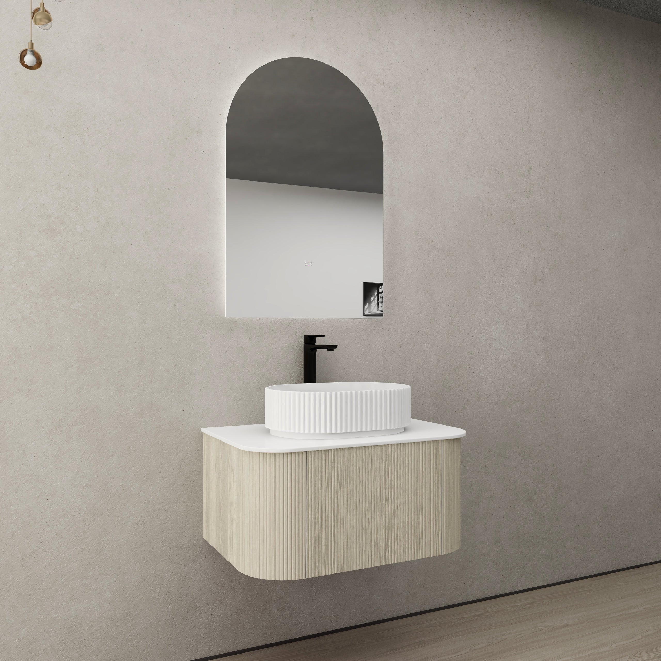 CETO BRONTE COASTAL OAK 750MM SINGLE BOWL WALL HUNG VANITY