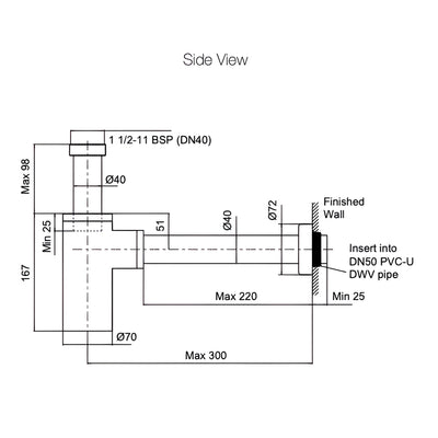 KOHLER BOTTLE TRAP 167MM VIBRANT TITANIUM