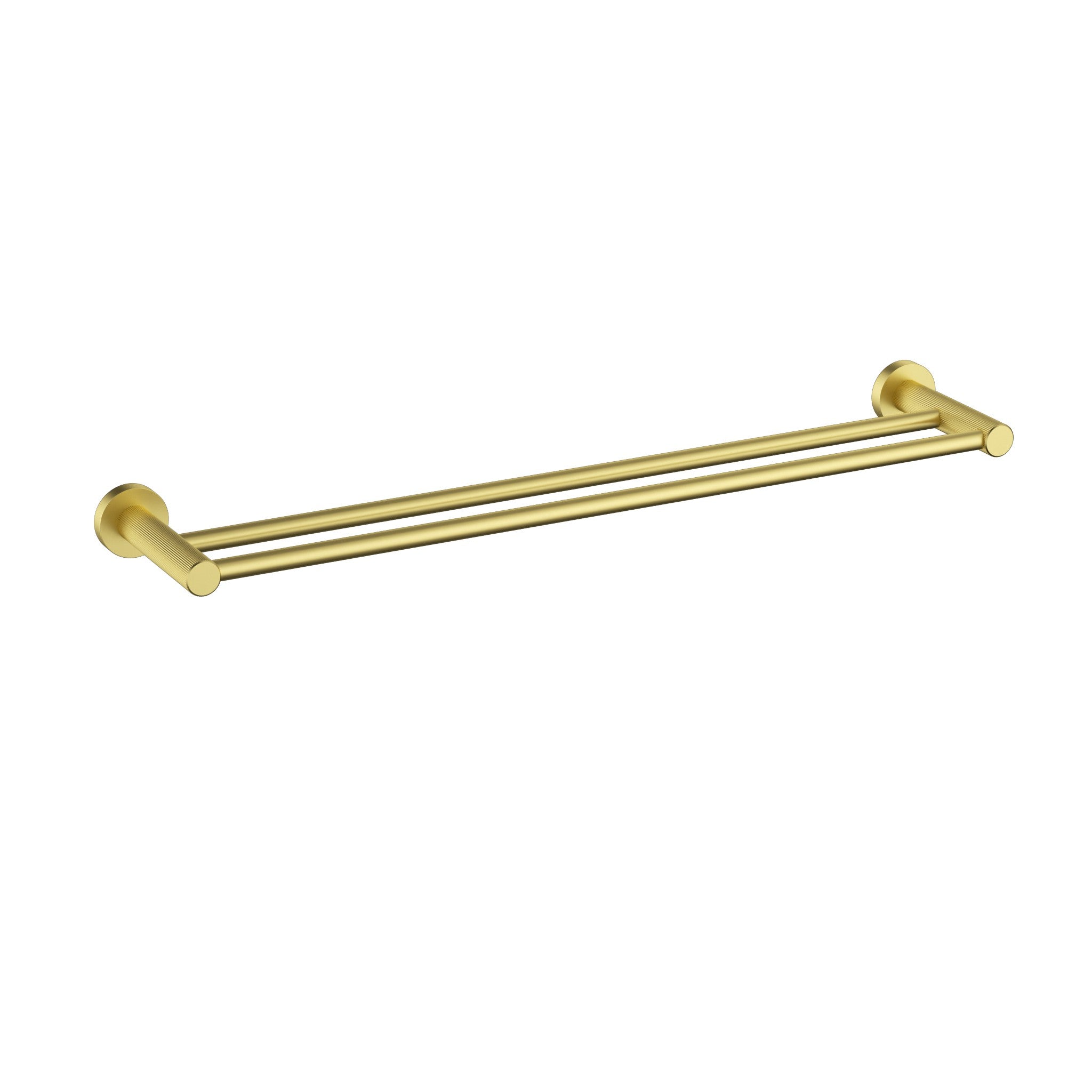 IKON LINIE NON HEATED DOUBLE TOWEL RAIL BRUSHED GOLD (AVAILABLE IN 600MM AND 800MM)