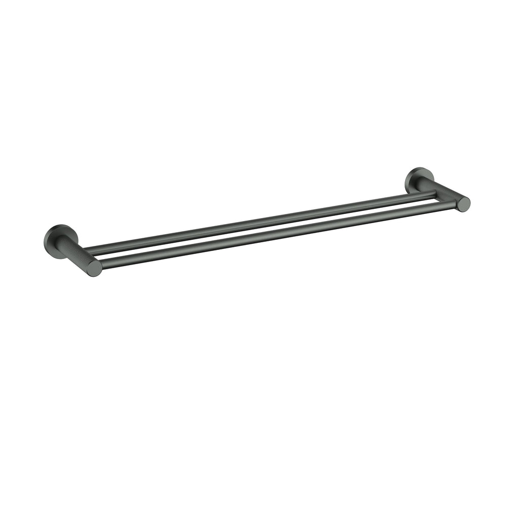 IKON LINIE NON HEATED DOUBLE TOWEL RAIL GUN METAL (AVAILABLE IN 600MM AND 800MM)
