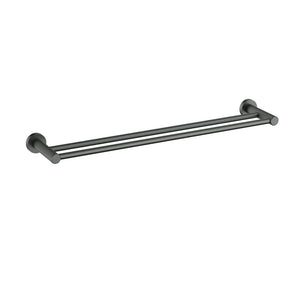 IKON LINIE NON HEATED DOUBLE TOWEL RAIL GUN METAL (AVAILABLE IN 600MM AND 800MM)