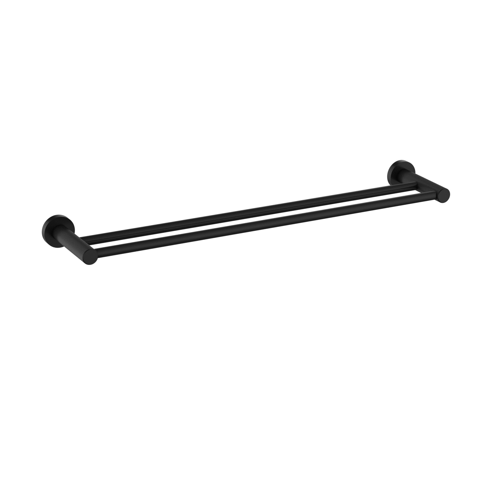 IKON LINIE NON HEATED DOUBLE TOWEL RAIL MATTE BLACK (AVAILABLE IN 600MM AND 800MM)