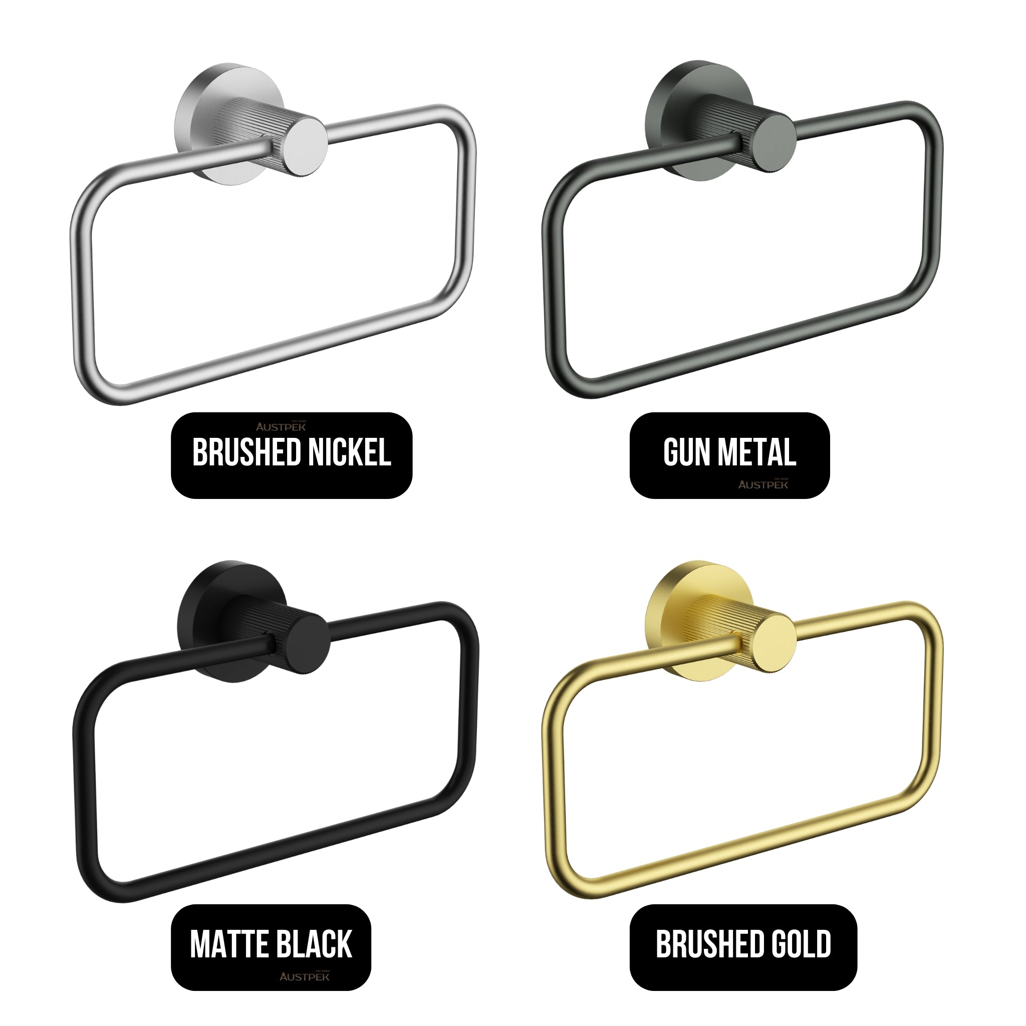 IKON LINIE TOWEL RING 200MM BRUSHED NICKEL