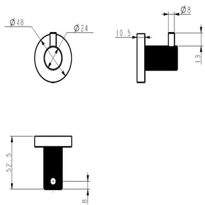 IKON LINIE ROBE HOOK BRUSHED GOLD
