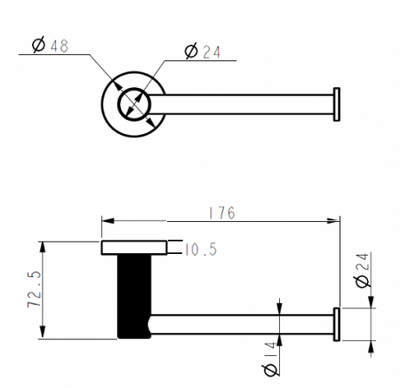 IKON LINIE TOILET PAPER HOLDER 176MM BRUSHED NICKEL