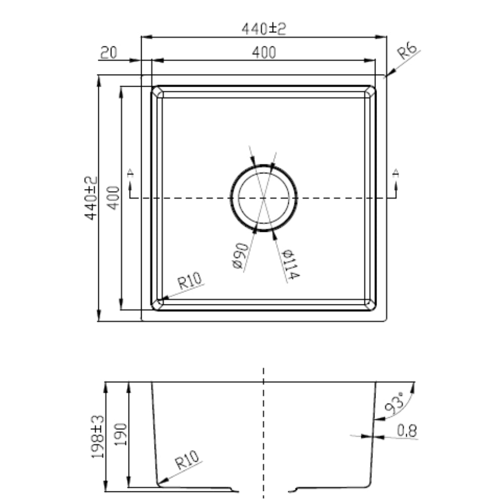IKON CORA SINGLE BOWL UNDERMOUNT SINK STAINLESS STEEL 750MM