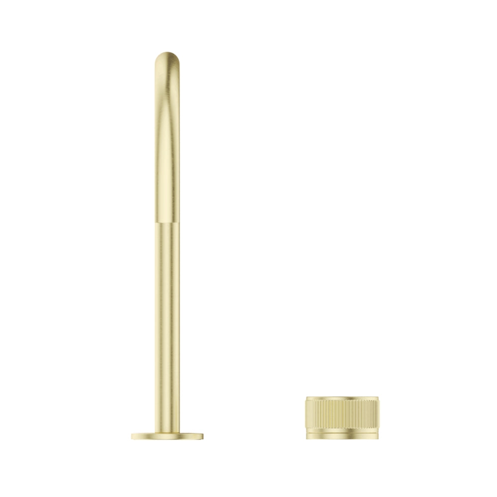 BELLA VISTA MICA FLUTED LEAD FREE GOOSENECK HOB SINK/BASIN MIXER SET 311MM FRENCH GOLD