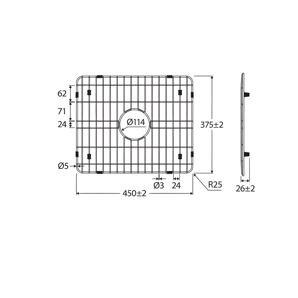 FIENZA BUTLER DOUBLE SINK PROTECTOR 375MM