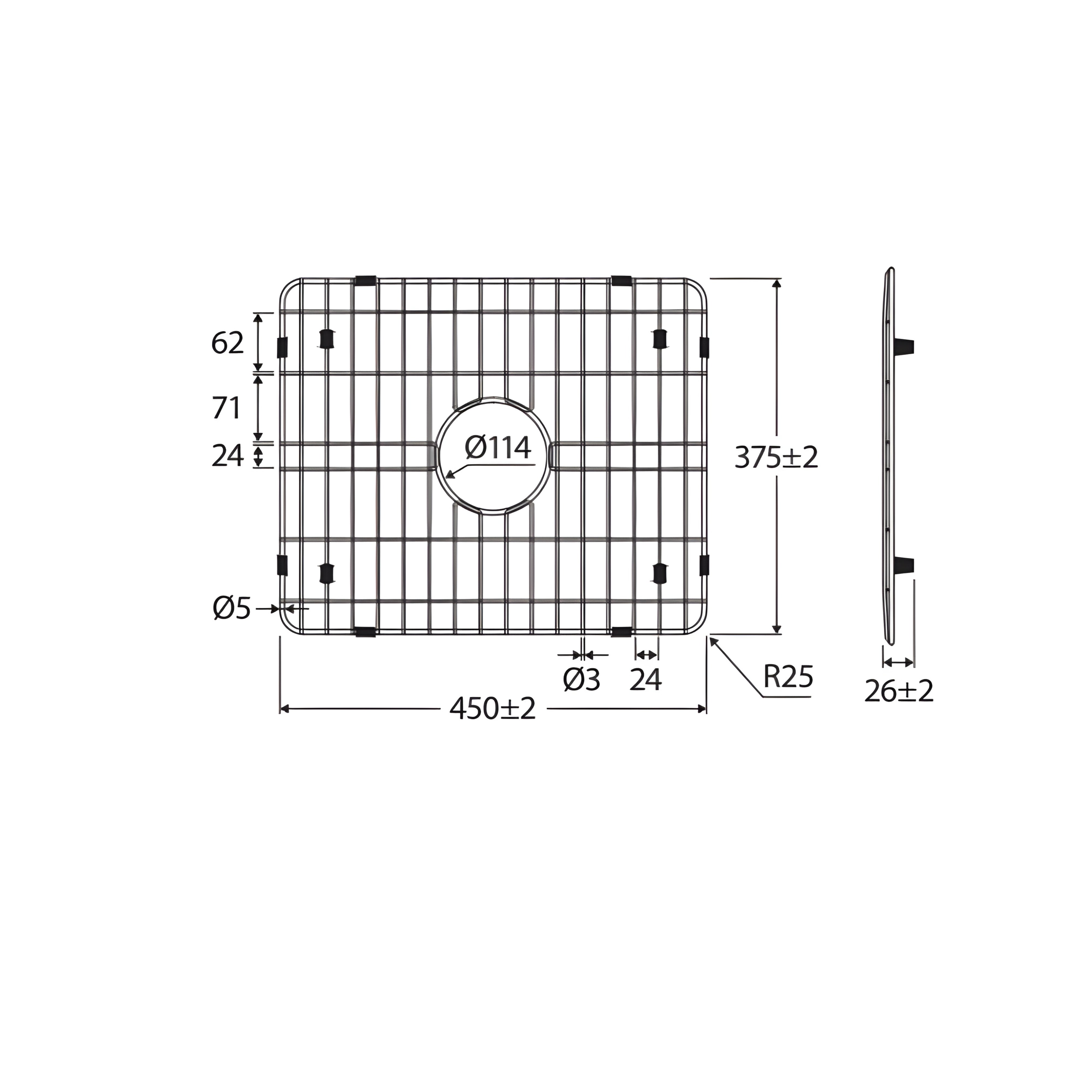 FIENZA BUTLER DOUBLE SINK PROTECTOR 375MM