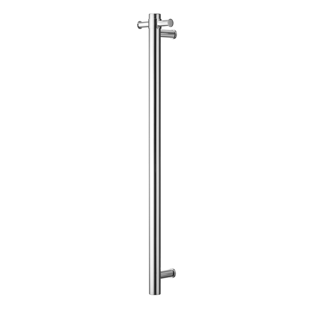 COLDBUSTER VERTICAL ROUND HEATED SINGLE TOWEL RAIL POLISHED STAINLESS STEEL 900MM