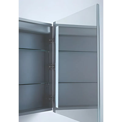 REMER AMBER SILVER LED SHAVING CABINET 750X700MM