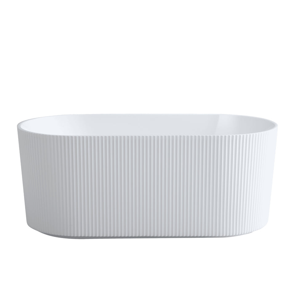 VITO AYANA FLUTED FREESTANDING BATHTUB GLOSS WHITE (AVAILABLE IN 1500MM AND 1700MM)
