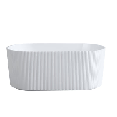 VITO AYANA FLUTED FREESTANDING BATHTUB MATTE WHITE (AVAILABLE IN 1500MM AND 1700MM)