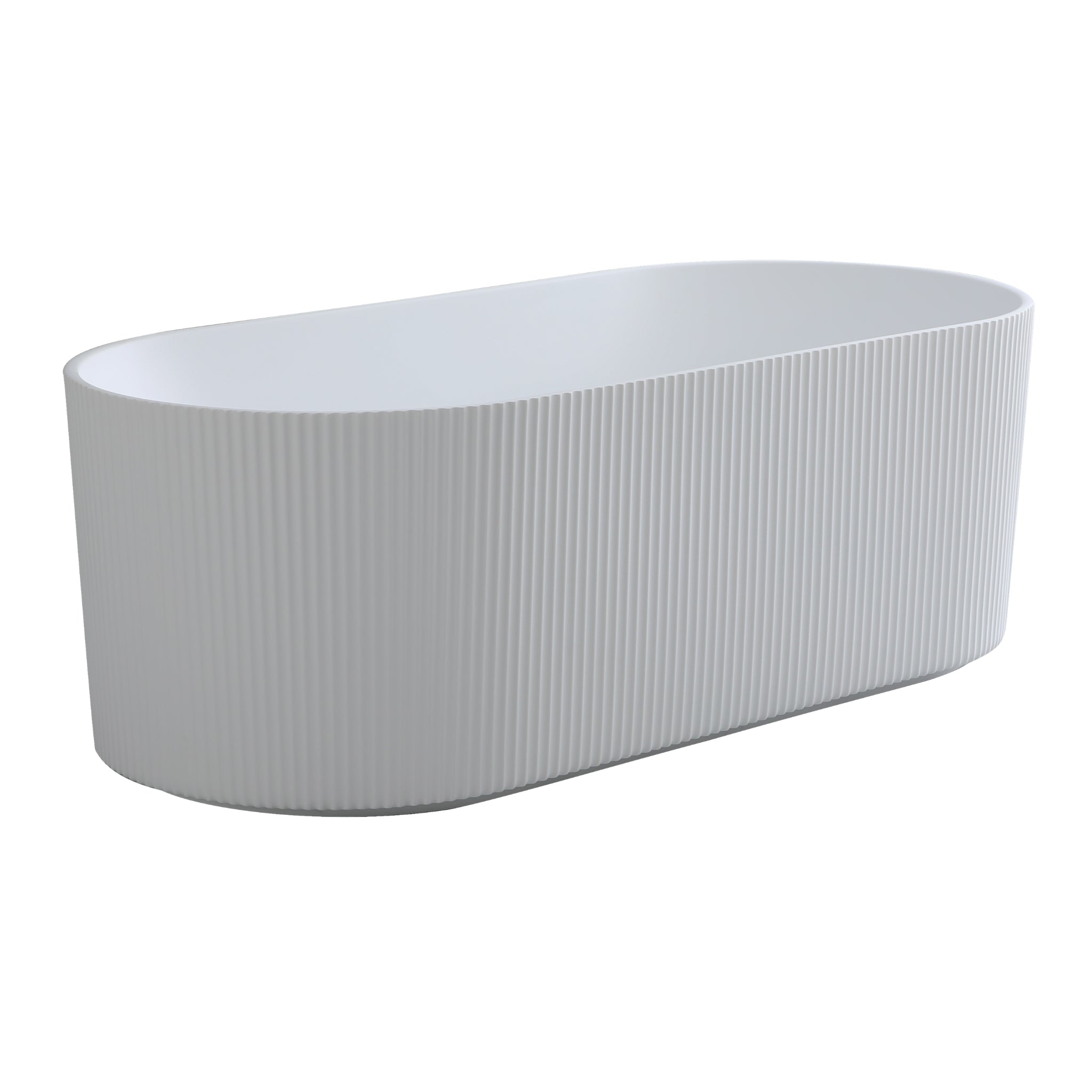 VITO AYANA FLUTED FREESTANDING BATHTUB MATTE WHITE (AVAILABLE IN 1500MM AND 1700MM)