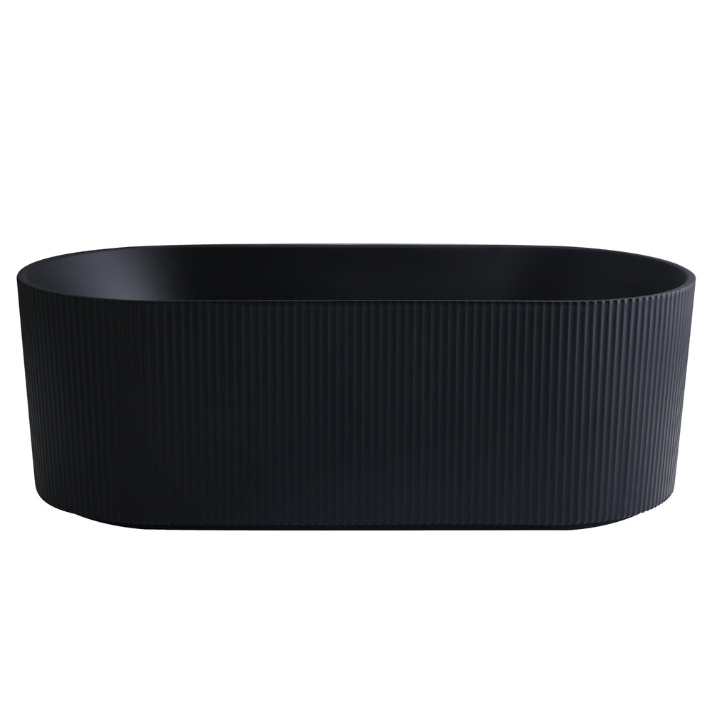 VITO AYANA FLUTED FREESTANDING BATHTUB MATTE BLACK (AVAILABLE IN 1500MM AND 1700MM)