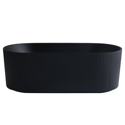 VITO AYANA FLUTED FREESTANDING BATHTUB MATTE BLACK (AVAILABLE IN 1500MM AND 1700MM)