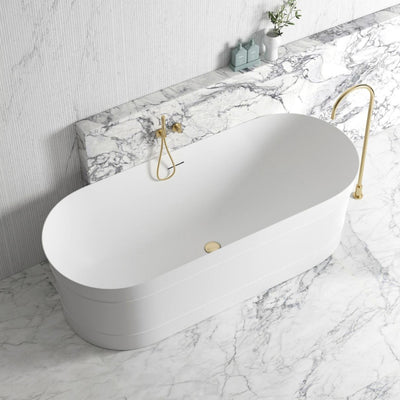 ATTICA BONDI FREE STANDING OVERFLOW BATHTUB MATTE WHITE (AVAILABLE IN 1500MM AND 1700MM)