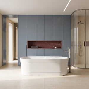 ATTICA BONDI FREE STANDING OVERFLOW BATHTUB MATTE WHITE (AVAILABLE IN 1500MM AND 1700MM)