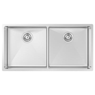 SCHOCK ALFRESCO DOUBLE BOWL KITCHEN SINK STAINLESS STEEL 855MM