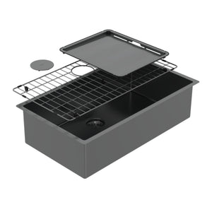 SCHOCK PIAZZA LARGE SINGLE BOWL KITCHEN SINK BLACK PEARL 770MM
