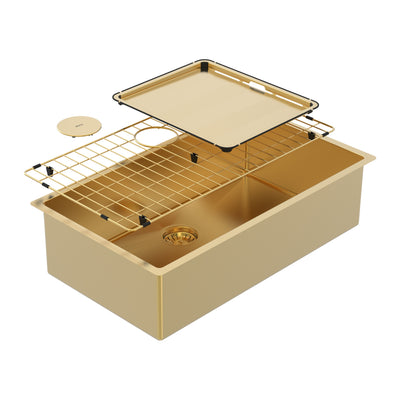 SCHOCK PIAZZA LARGE SINGLE BOWL KITCHEN SINK EUREKA GOLD 770MM
