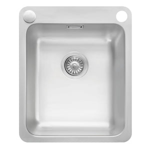 SCHOCK SINGLE BOWL LAUNDRY SINK WITH DUAL BYPASS AND OVERFLOW STAINLESS STEEL 406MM