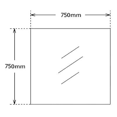 AQUAPERLA SQUARE NON LED MIRROR SILVER 750MM