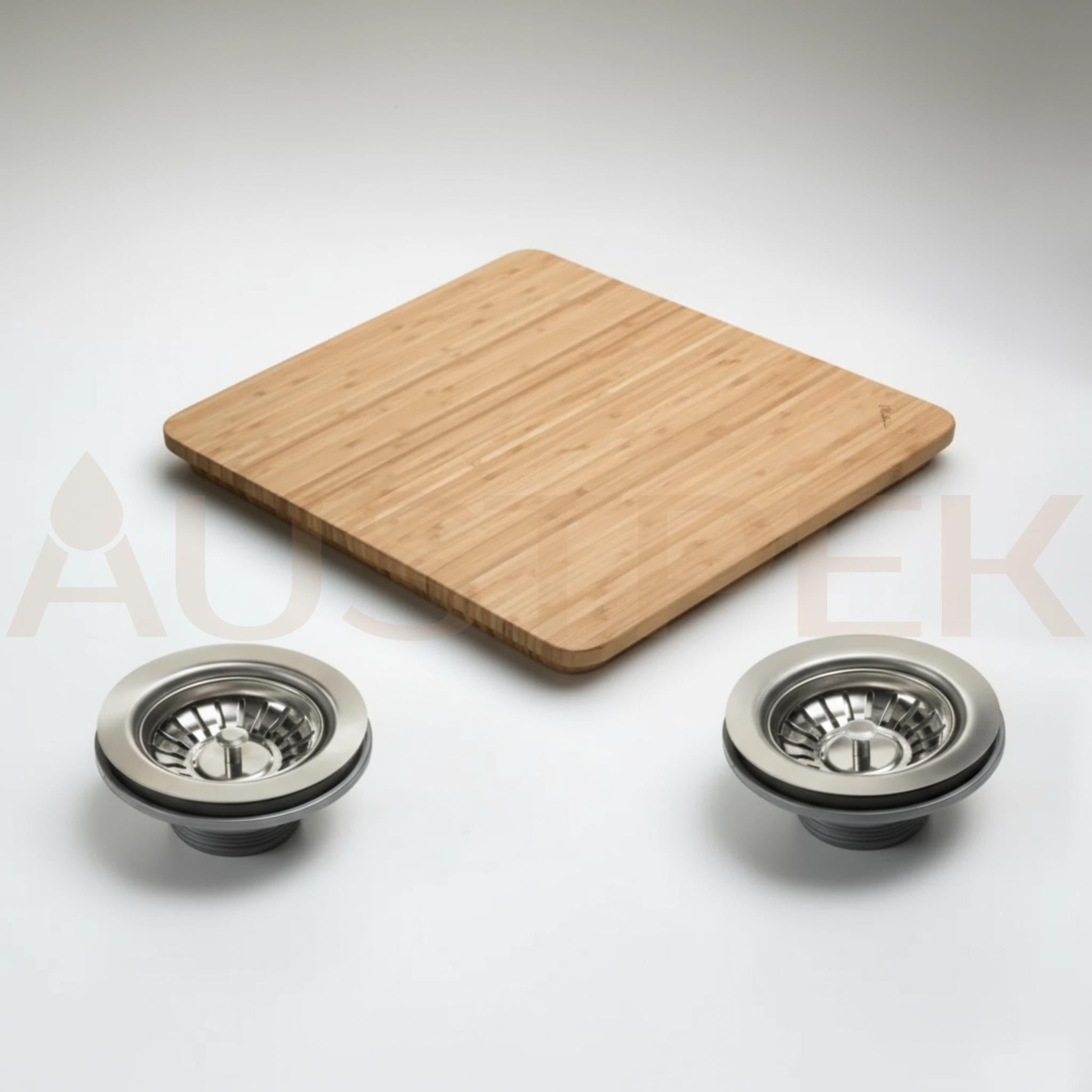 OLIVERI SONETTO DOUBLE BOWL TOPMOUNT ALFRESCO AND KITCHEN SINK WITH TAPHOLE & DRAINER STAINLESS STEEL 1300MM