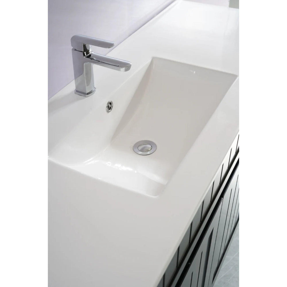 CETO ACACIA SHAKER MATTE BLACK 1500MM SINGLE BOWL FLOOR STANDING VANITY