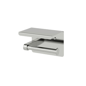 AMOZA TOILET ROLL HOLDER WITH SHELF 140MM BRUSHED STAINLESS STEEL