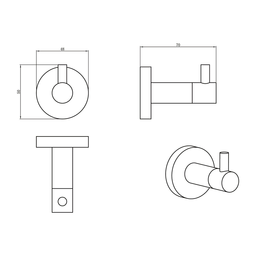 AMOZA ROBE HOOK GUN METAL