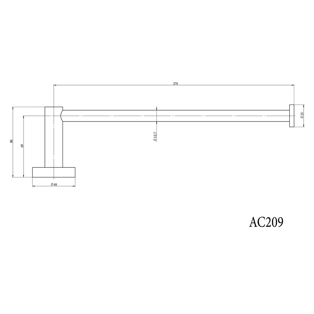 AMOZA TOWEL HOLDER 270MM GUN METAL