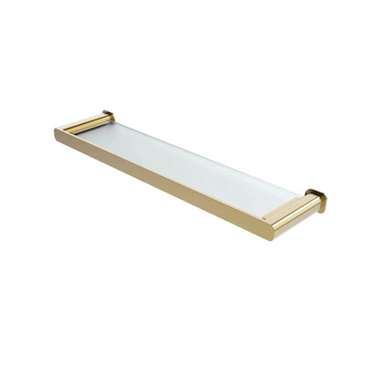 OSKAR METAL AND GLASS SHELF 600MM ARGENT GOLD