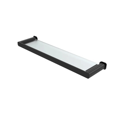 OSKAR METAL AND GLASS SHELF 600MM MATTE BLACK