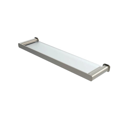 OSKAR METAL AND GLASS SHELF 600MM BRUSHED NICKEL