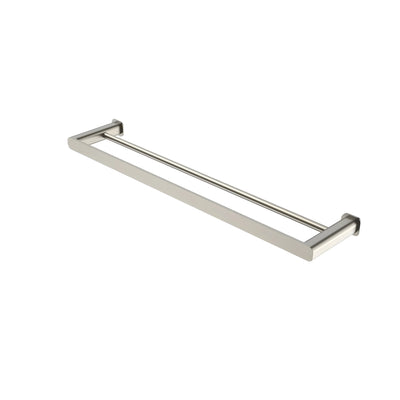 OSKAR DOUBLE TOWEL RAIL BRUSHED NICKEL (AVAILABLE IN 600MM AND 750MM)