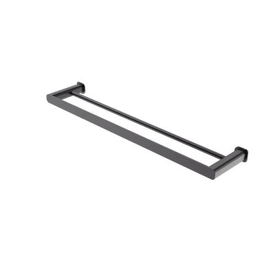 OSKAR DOUBLE TOWEL RAIL GUN METAL (AVAILABLE IN 600MM AND 750MM)