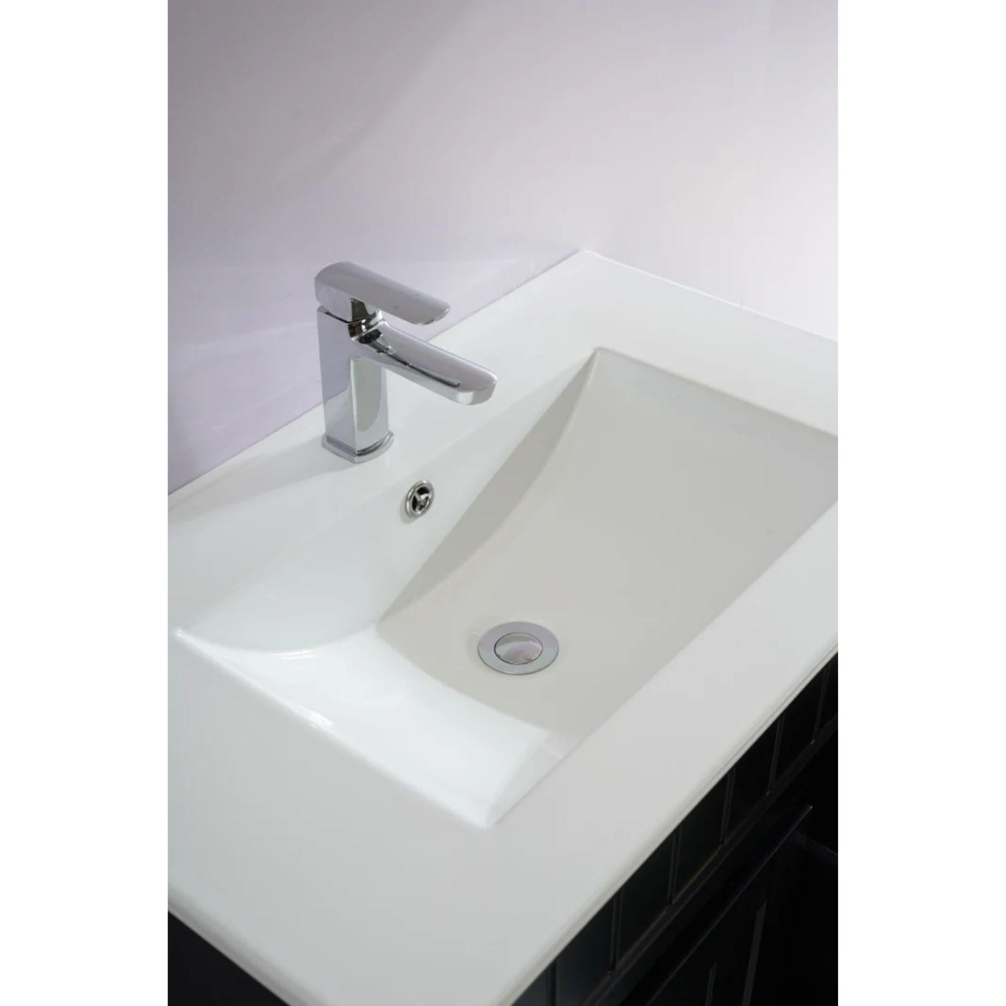 CETO ACACIA SHAKER MATTE BLACK 750MM SINGLE BOWL FLOOR STANDING VANITY (AVAILABLE IN LEFT AND RIGHT HAND DRAWER)