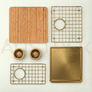 OLIVERI SPECTRA 1 & 1/2 BOWL KITCHEN SINK BRUSHED GOLD 790MM