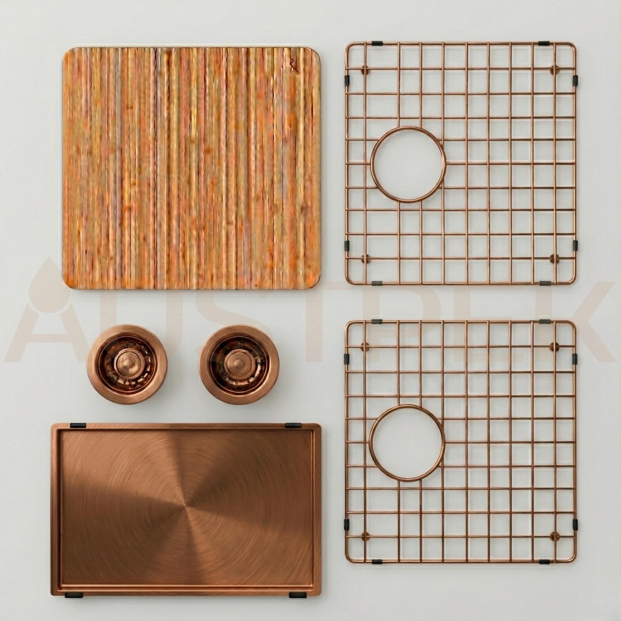 OLIVERI SPECTRA DOUBLE BOWL KITCHEN SINK COPPER 780MM