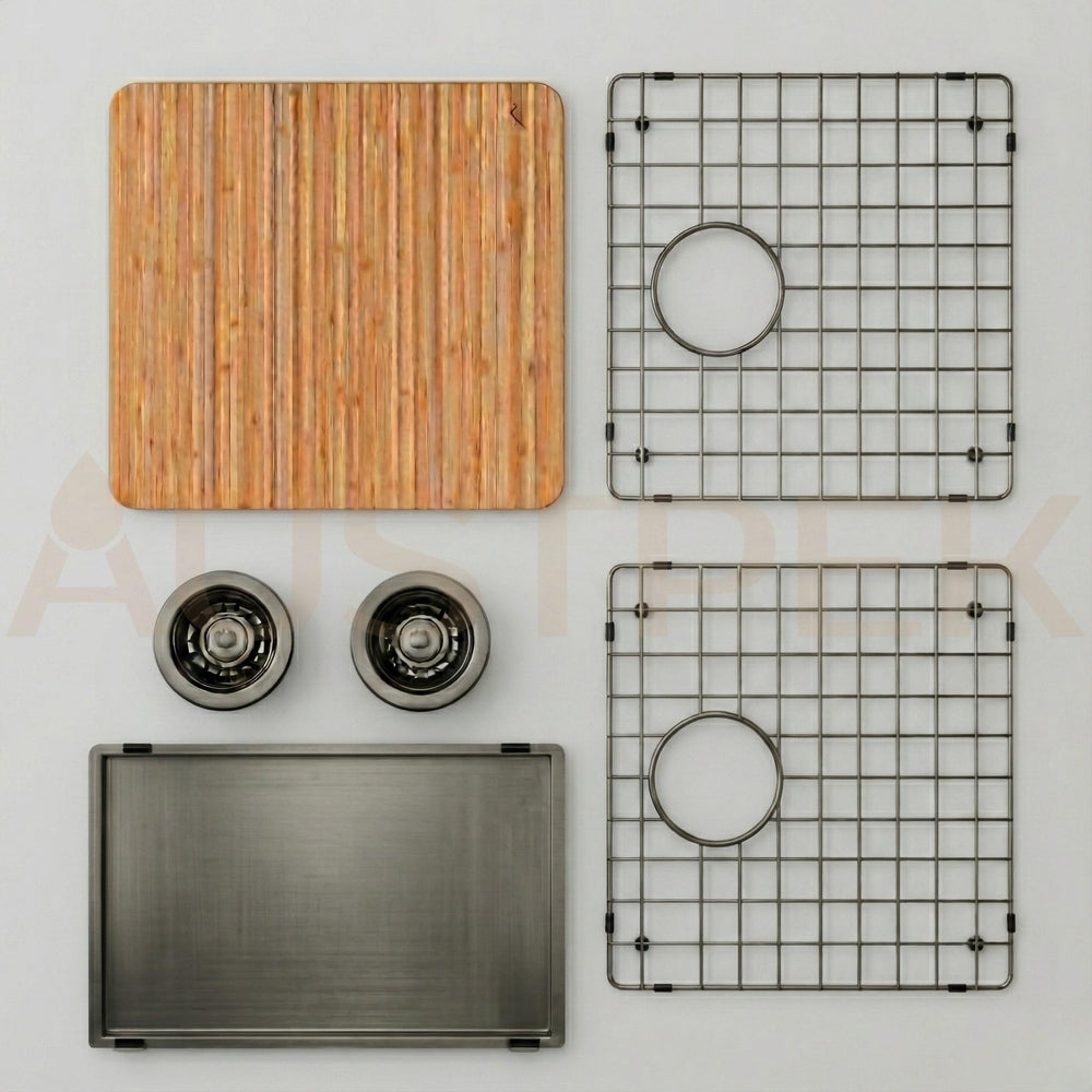 OLIVERI SPECTRA DOUBLE BOWL KITCHEN SINK GUNMETAL 780MM