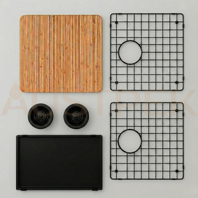 OLIVERI SPECTRA DOUBLE BOWL KITCHEN SINK BLACK 780MM