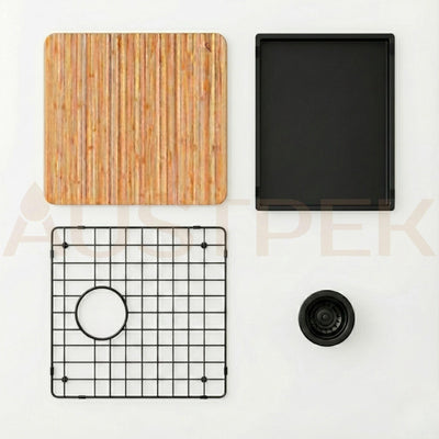 OLIVERI SPECTRA SINGLE BOWL KITCHEN AND LAUNDRY SINK BLACK 540MM