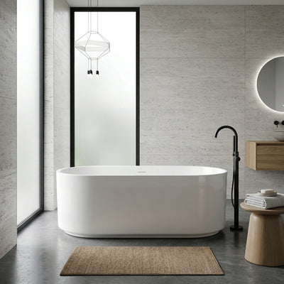 ATTICA CELINE FREESTANDING BATHTUB WITH OVERFLOW GLOSS WHITE 1500MM