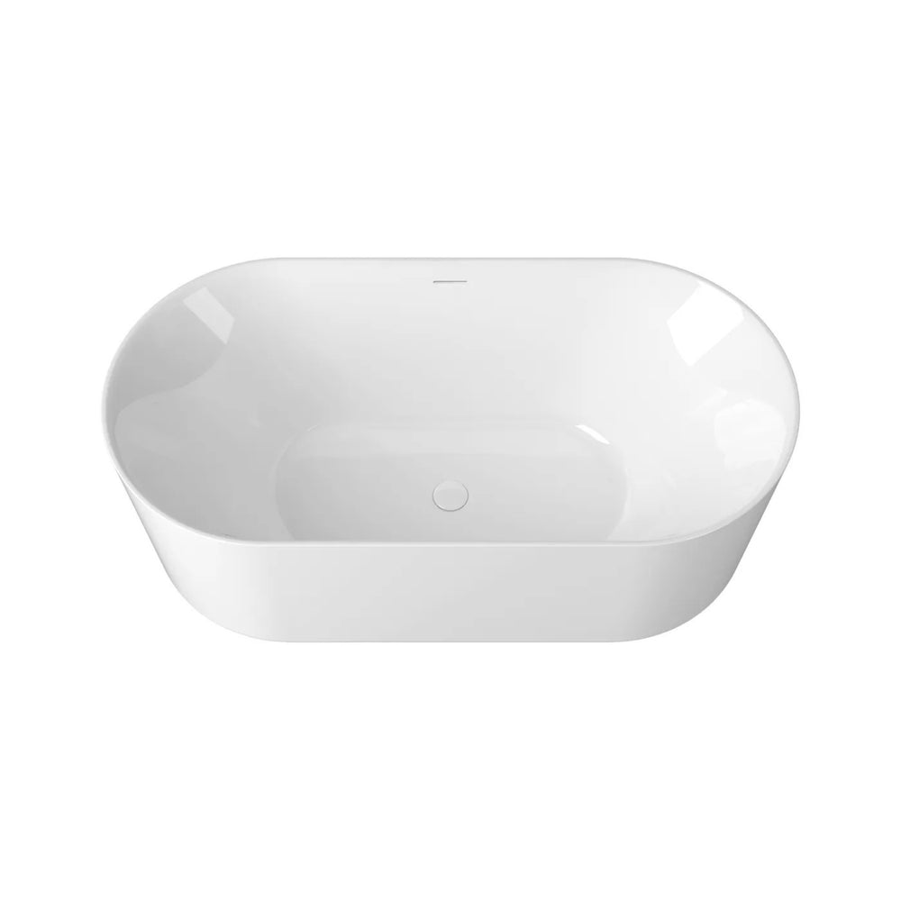 ATTICA CELINE FREESTANDING BATHTUB WITH OVERFLOW GLOSS WHITE 1500MM