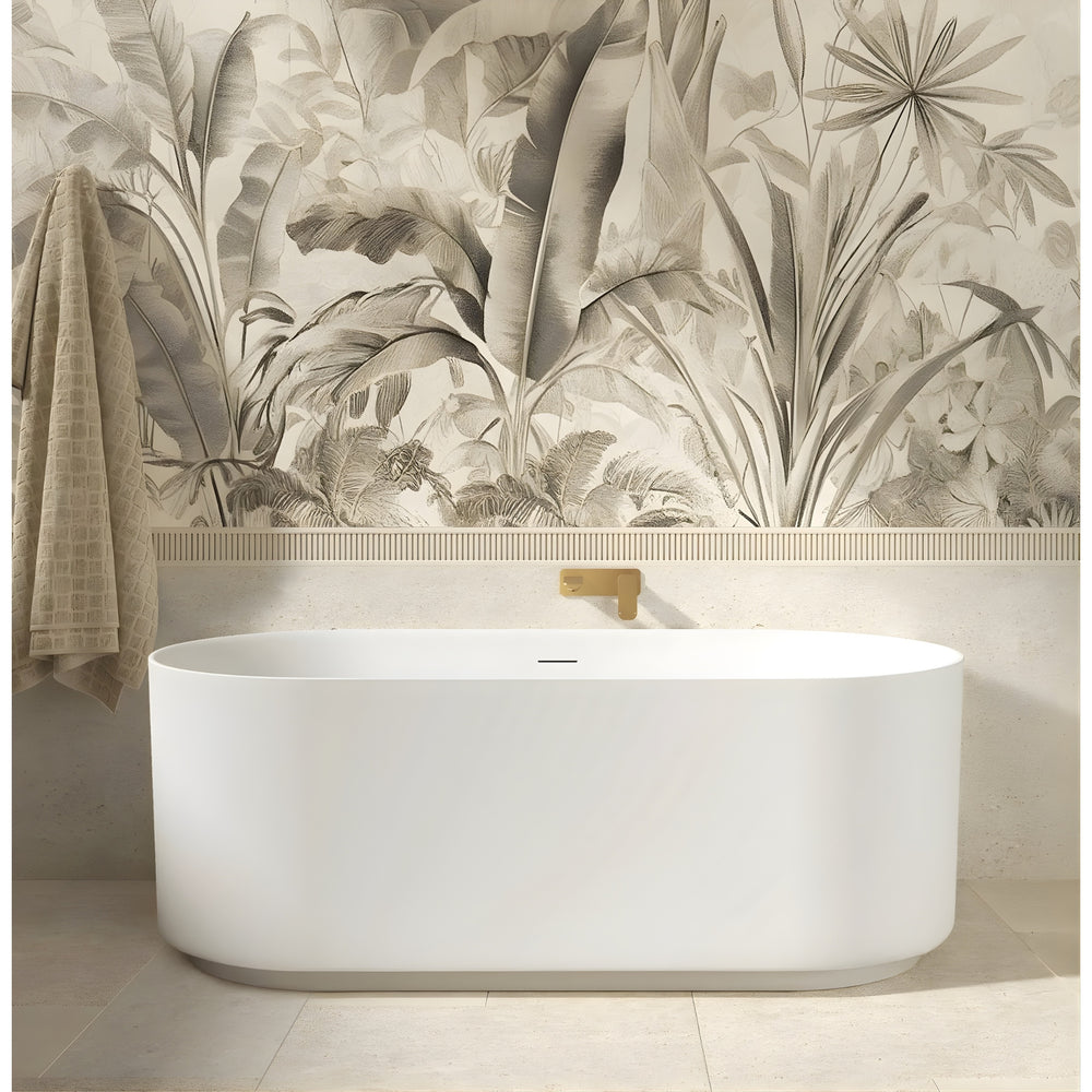 ATTICA CELINE FREESTANDING BATHTUB WITH OVERFLOW MATTE WHITE 1500MM