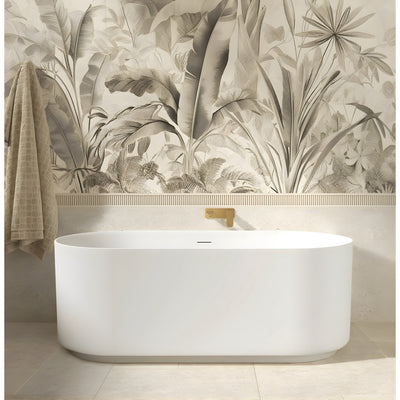 ATTICA CELINE FREESTANDING BATHTUB WITH OVERFLOW MATTE WHITE 1500MM
