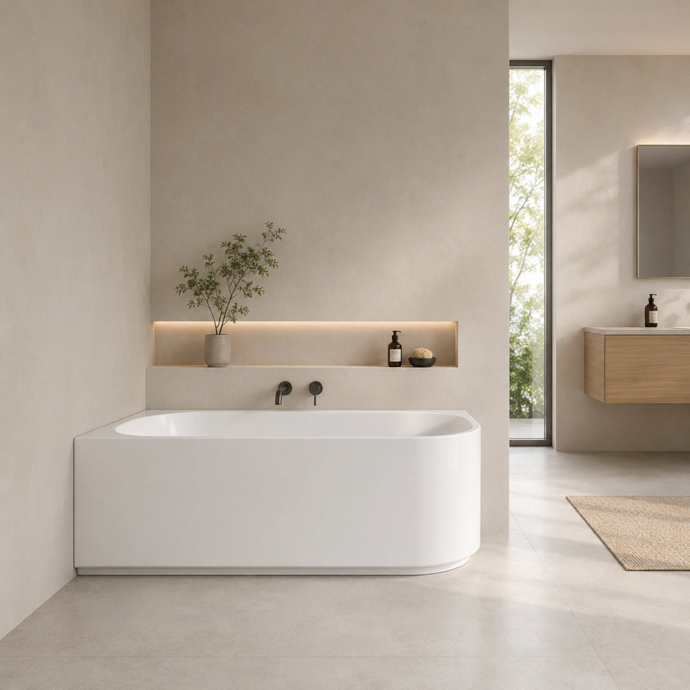 ATTICA CELINE LEFT CORNER BATHTUB GLOSS WHITE 1700MM